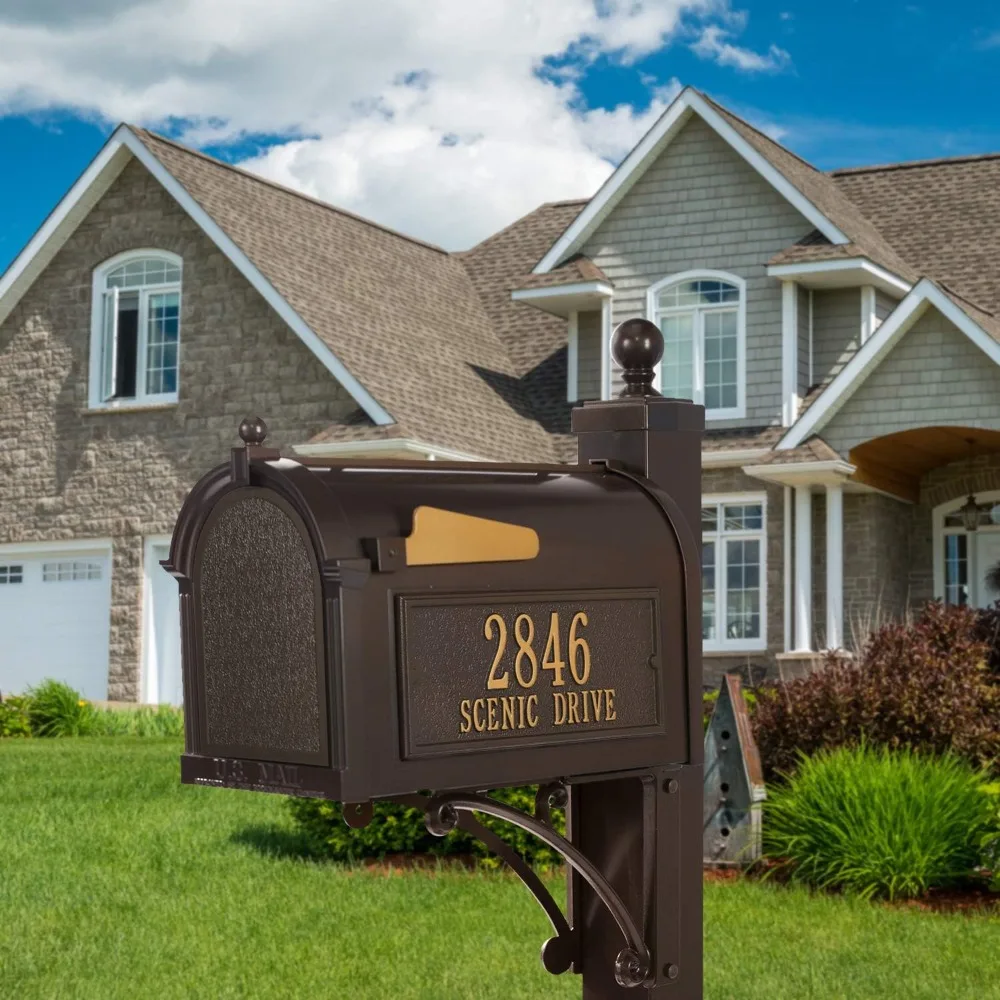 Products French Bronze Deluxe Mailbox Package modern mailbox  post mailboxs