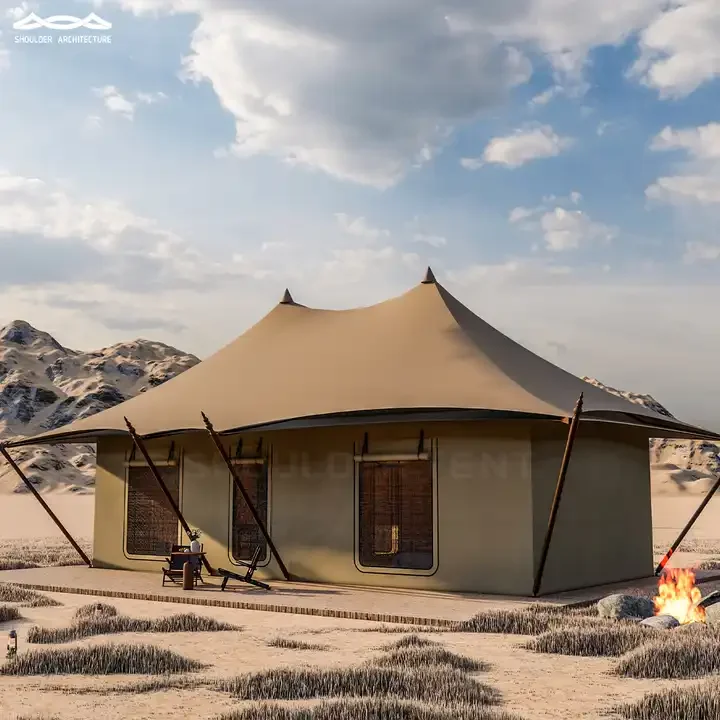 FOODLINE Glamping Tent Oversized Space Luxury Canvas Tent For Commercial Glamping Campground Outdoor Hospitality