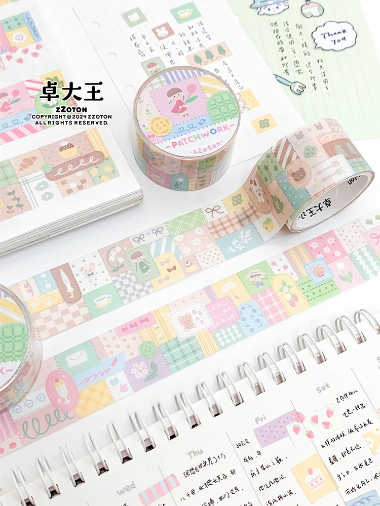 

ZZOTON [Patchwork Tape] Book Original Basic Practical Splicing Washi Paper Floral Decorative Strips