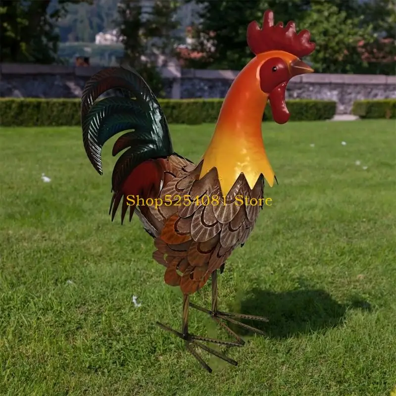 AXYC Decorative Iron Rooster Sculpture Art Piece Suitable For Backyard Pathway Both Indoor And Outdoor Spaces As A Unique Gift