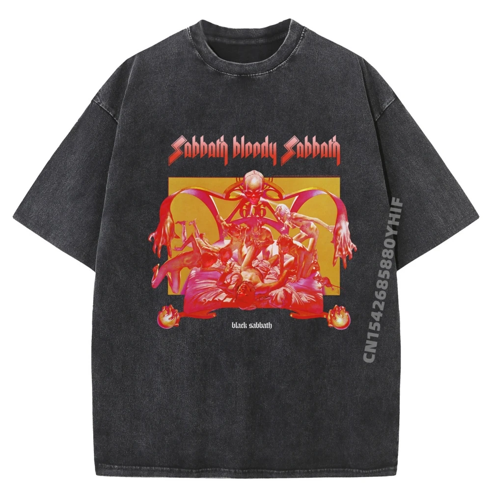 

Новейшая футболка с принтом Sabbath Bloody Sabbath Яркие футболки для мужчин Футболки с нормальным графическим рисунком Мужская модная стираная футболка