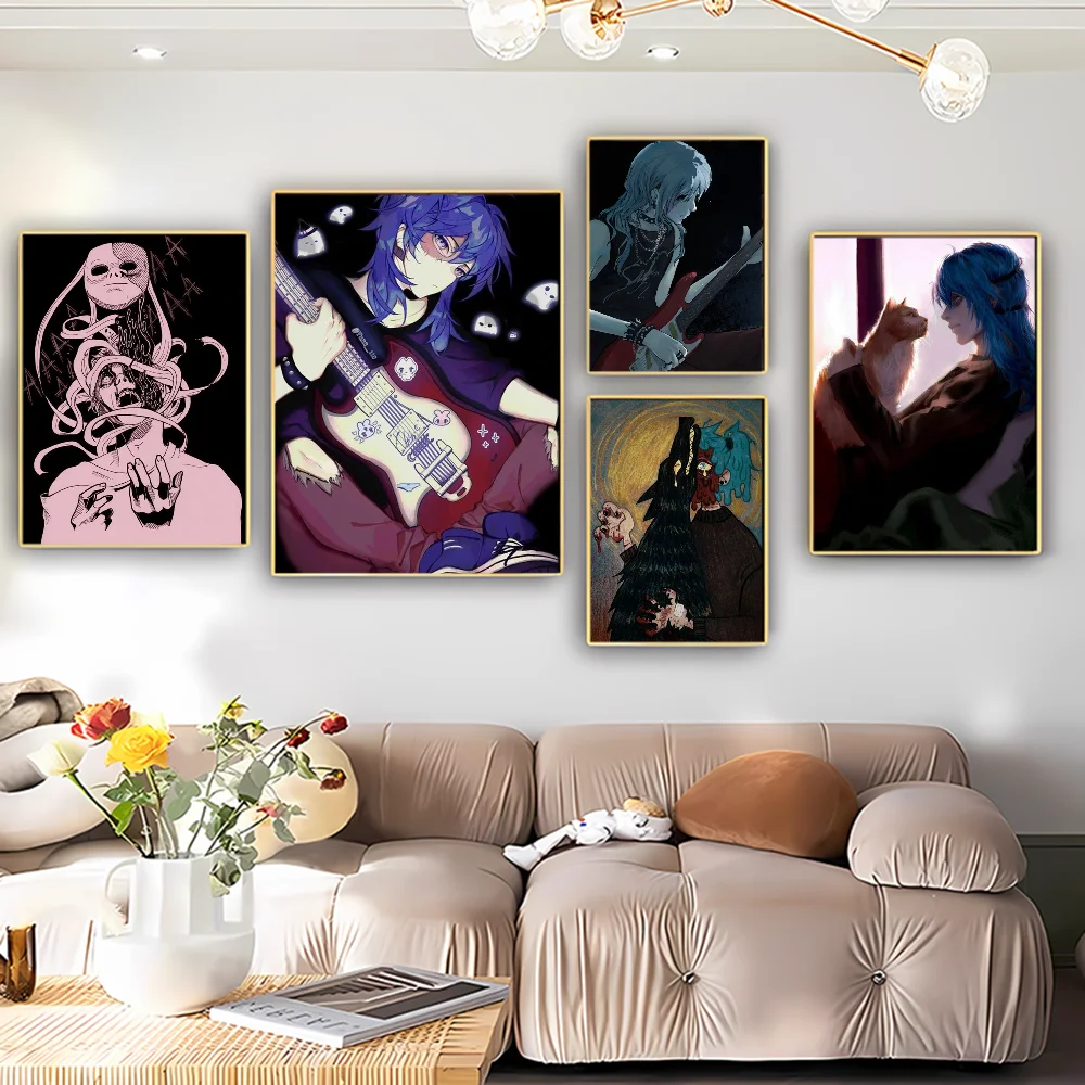 

Sally Face Anime Posters Sticky Decoracion Painting Wall Art White Kraft Paper Wall Decor