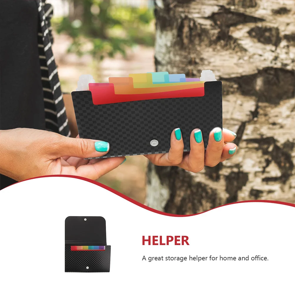 

2pcs Mini File Bag Portable Document Multi-Layer File Organizer High-Grade Pp Receipt Container Change Holder Expanding Office