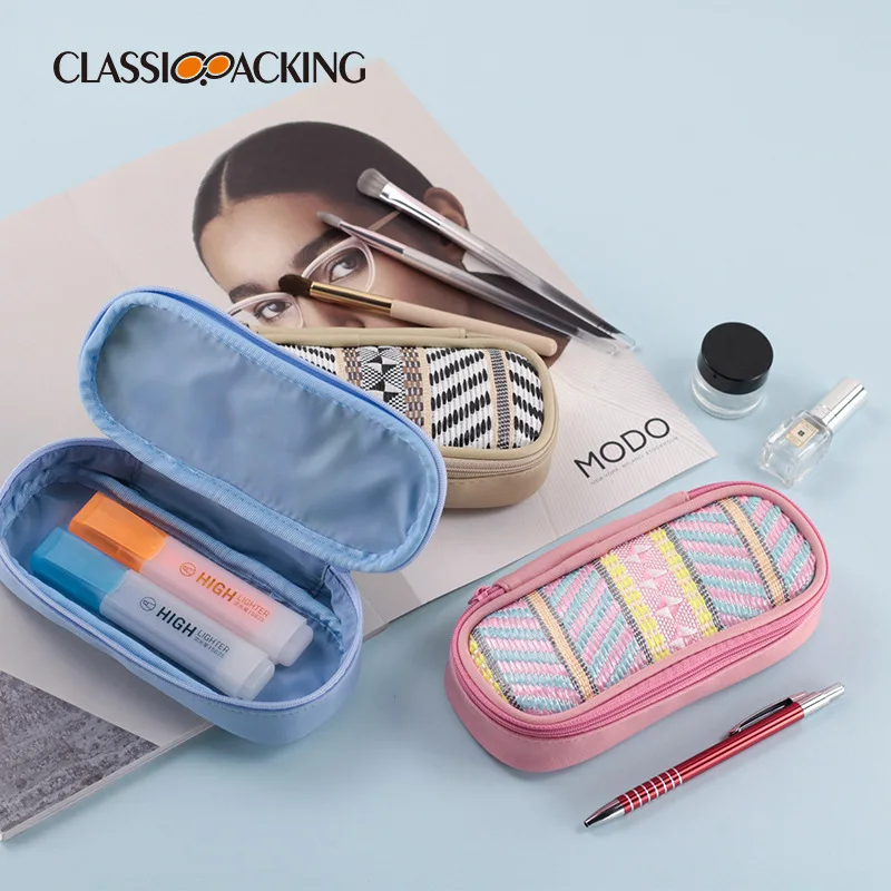 

New PU Leather Stationery Storage Box Large Capacity Creative & Multifunctional, Zipper Closure for Students Pencil Bag Pen Case