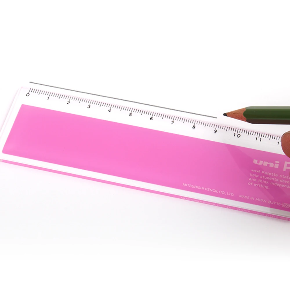 يوني-شفاف لقياس الرسم ، مستلزمات مدرسية يابانية ، كاواي ، لون ، مسطرة 15 ، 7 ، 1: 50 #5