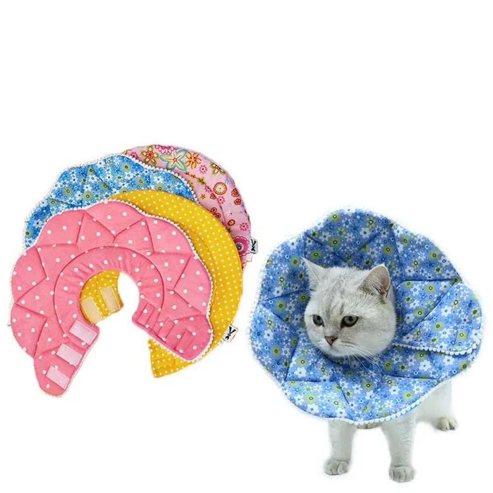 Portable Anti-scratch Petal Pet Collar Anti-Licking Printed Cat Protection Collar Universal Dogs Anti-bite Collar Kitten