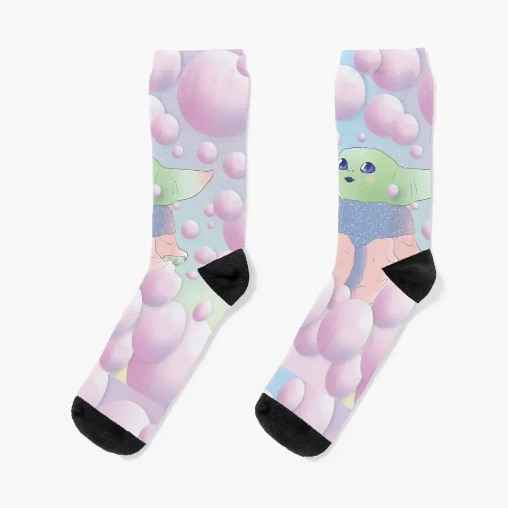 

pink bubble gum whimsical blue watercolor star abstract galaxy strokes Socks floor Christmas kids Socks For Girls Men's