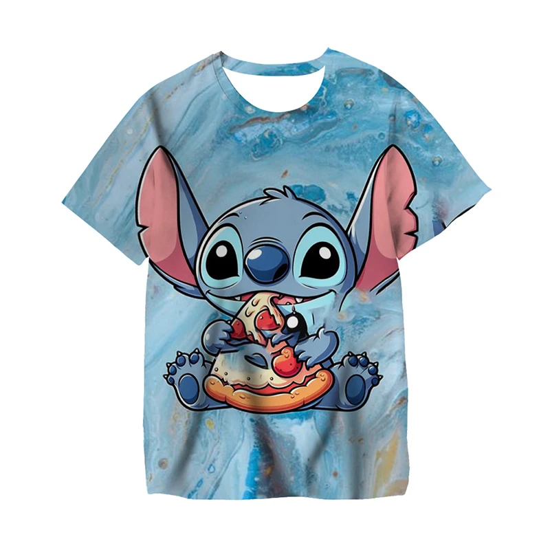 Children's Kawaii Lilo Stitch Cartoon Graphic T Shirts Summer Kids Disney Cute T-shirt Girl Y2k Tees Boy Casual Short Sleeve Top