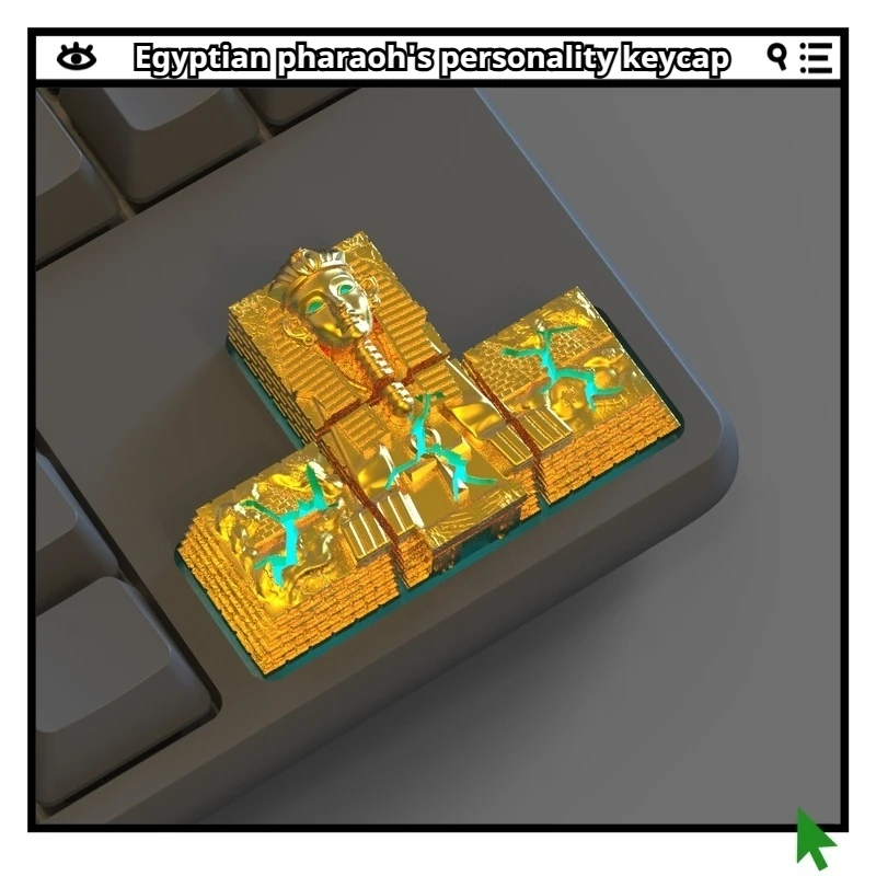 

Персонализированные колпачки для клавиш египетского фараона, изготовленный на заказ материал из смолы, крестовая ось, подходит для направлениях своими руками, прозрачные золотые клавиши