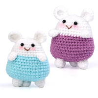 LMDZ Cute Rat Shaped Non-finish Beginners Kniting Kit DIY Animal Handmade Crochet Doll Toy Material Package With Video Tutorials