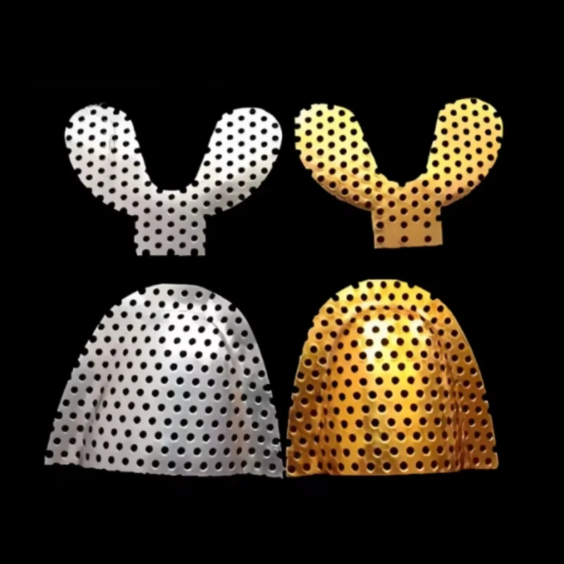 100Pcs Reinforcement Dental Mesh Golden Metal Palatal Reinforcement Mesh for Upper and Lower Palatal