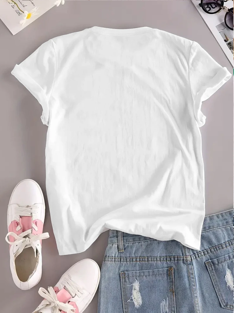 Authentic Authorized Minnie Leopard Print Letter Summer New Women's Soft Round Neck Short Sleeved T-shirt Fashionable Casual Top