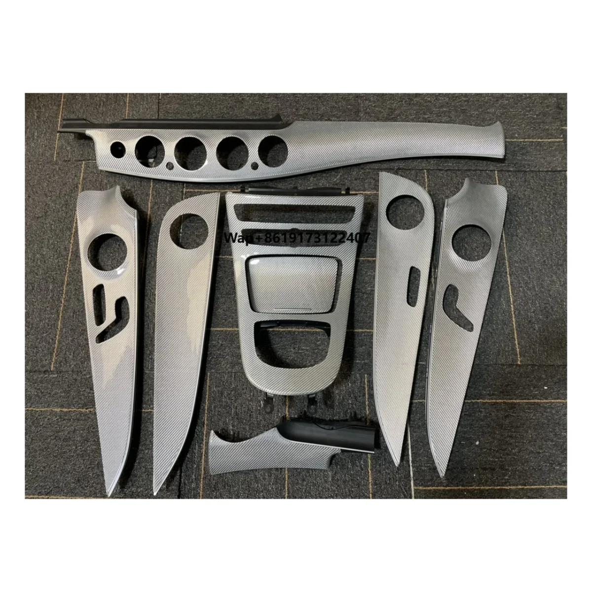 DOS Automotive Interior Silver Carbon Fiber Personalized Customization for C43 C300 C250 W205 Center Control Panel Interior