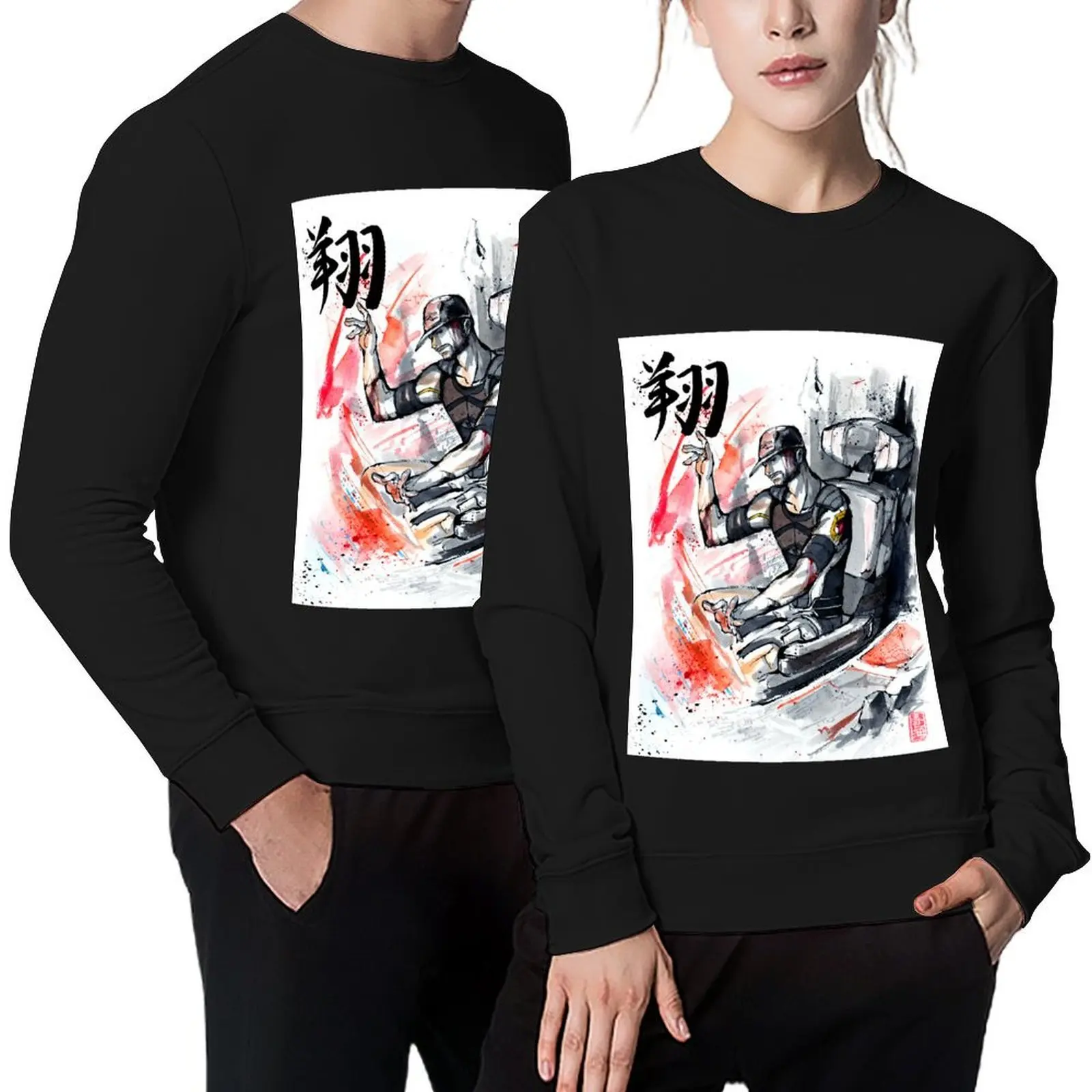 

Joker from Mass Effect sumi ink and watercolor Pullover men's coat tracksuit men autumn clothes hoody