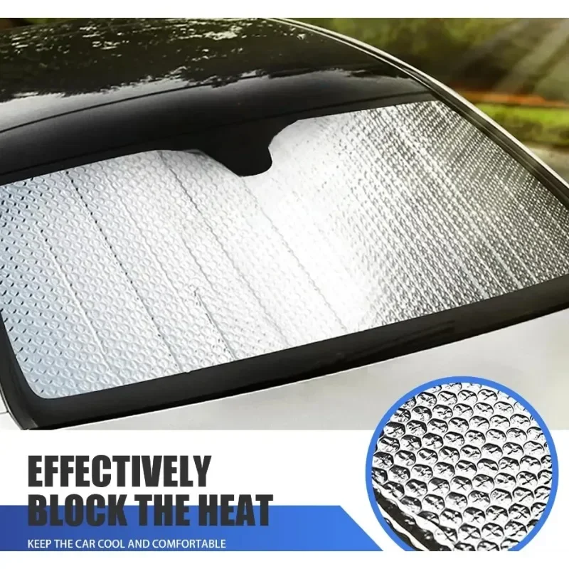 1 pçs dobrável viseira de sol refletor para pára-brisa dianteiro do carro portátil respirável resistente uv protetor solar e resfriamento