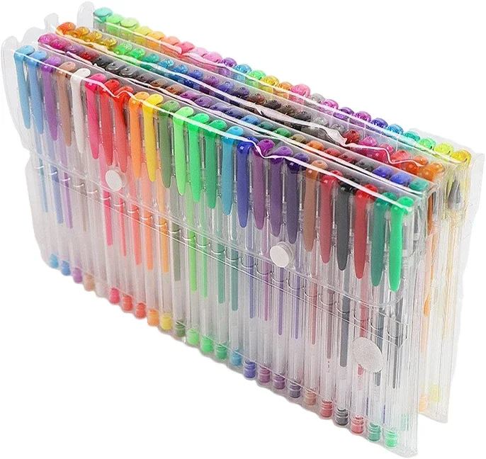 100/5-teiliges Gelstift-Set, 100 farbige Gelstifte zum Ausmalen von Büchern, Zeichnen, Kritzeln, Basteln, Sammelalben, Journaling, Planer, Schulbedarf