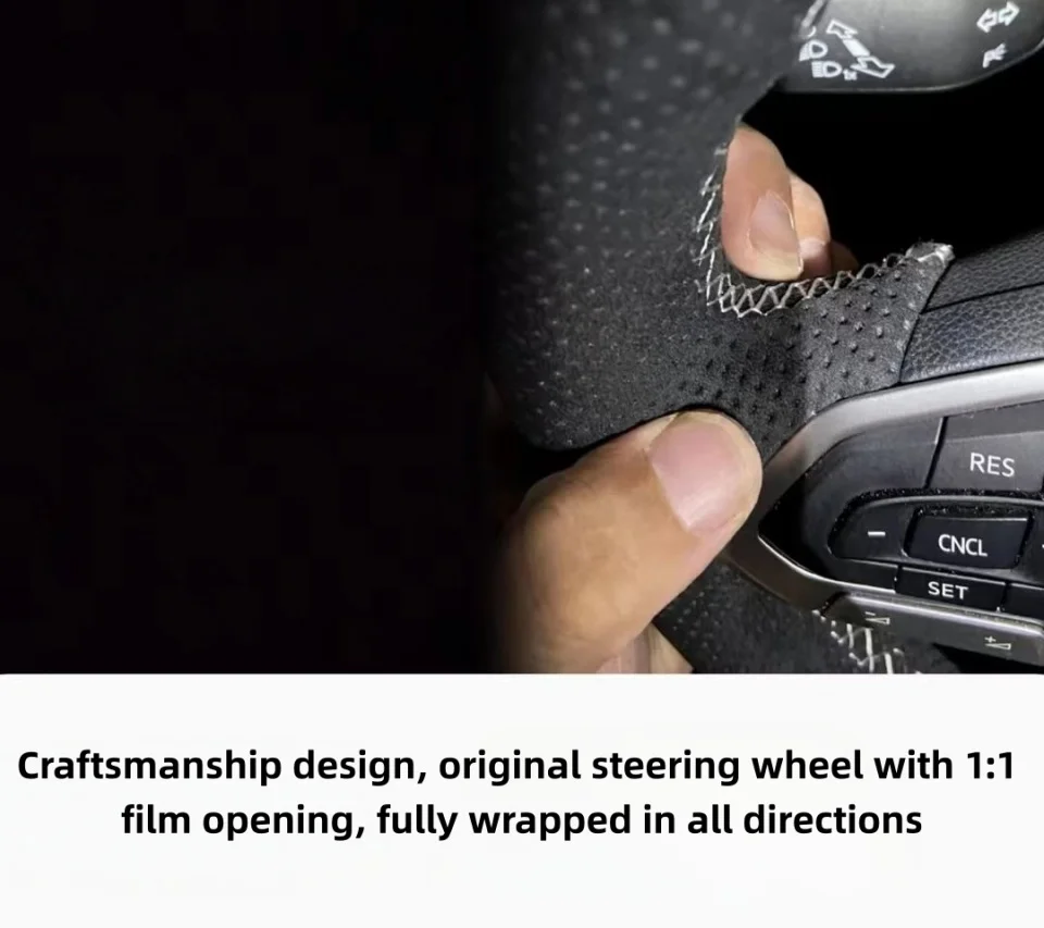 Autozubehör Handgenähter Perforierter Rutschfester Weicher Wildleder-Lederbezug F31 F34 F20 F21 F22 F23 Lenkradbezug für BMW F30 – Detail 4