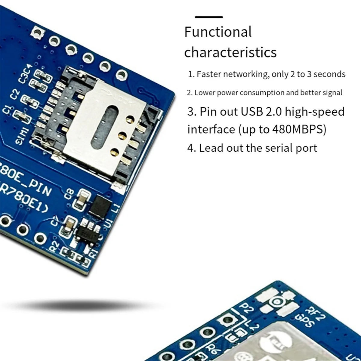 Supernew 4G Module Luat Air780E Full Netcom Module Mini IoT Serial Communication Data Transmission DTU Multifunction Module