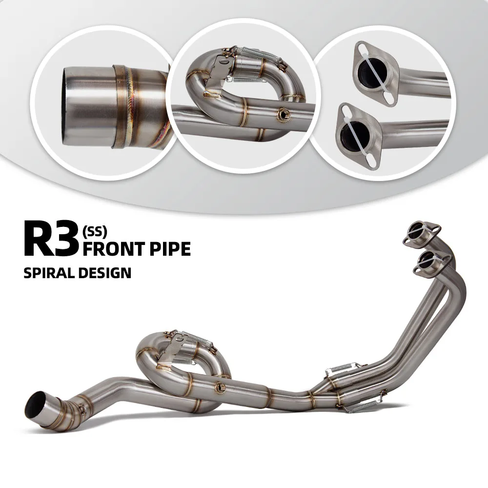 

Выхлопной коллектор мотоцикла из нержавеющей стали, поворотный передний коллектор, интерфейс 51 мм для Yamaha YZF R3 R25 MT03 2015-2025