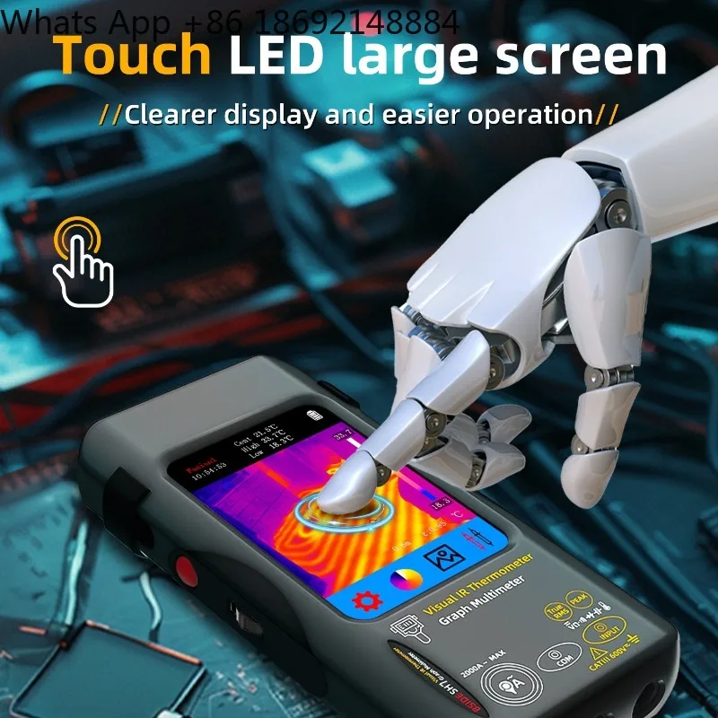 Thermal imager multimeter, handheld touch screen high-precision thermometer, floor heating detection