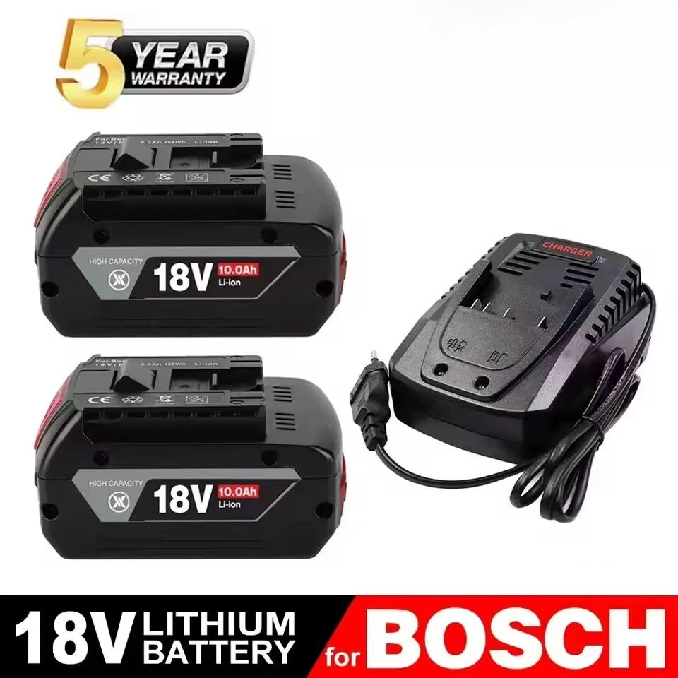 ل Bosch18V 6.0Ah/8.0Ah/10.0Ah بطارية ليثيوم أيون قابلة للشحن بطارية قابلة للاستبدال ل BAT609 BAT609G BAT618 BAT618G BAT614 شاحن