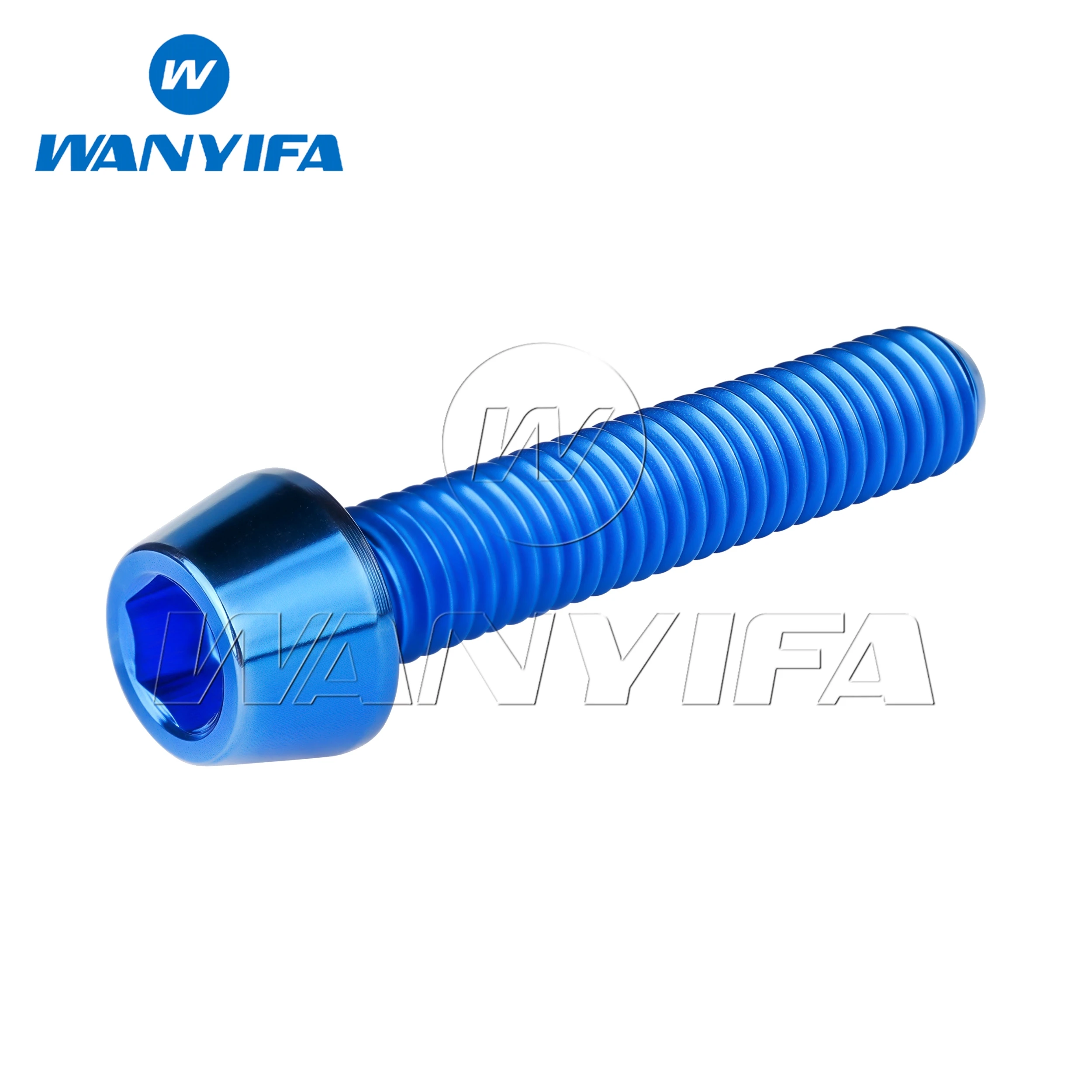 Wanyifa parafuso de titânio, m6x 10 15 16 18 20 25 30 35 40 45 50 55 60 65mm chave cônica parafuso chave allen para fone de ouvido de bicicleta