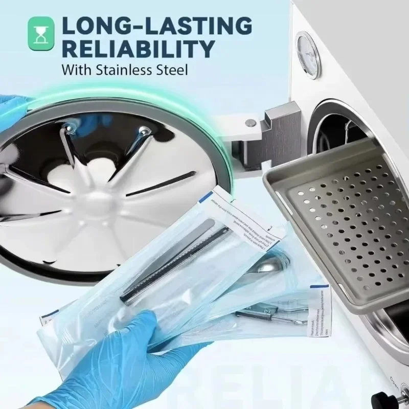 New 18L Vertical Dent Autoclave Sterilizing Laboratory Medical Steam Tool Manicure  Dry Heat Sterilizer