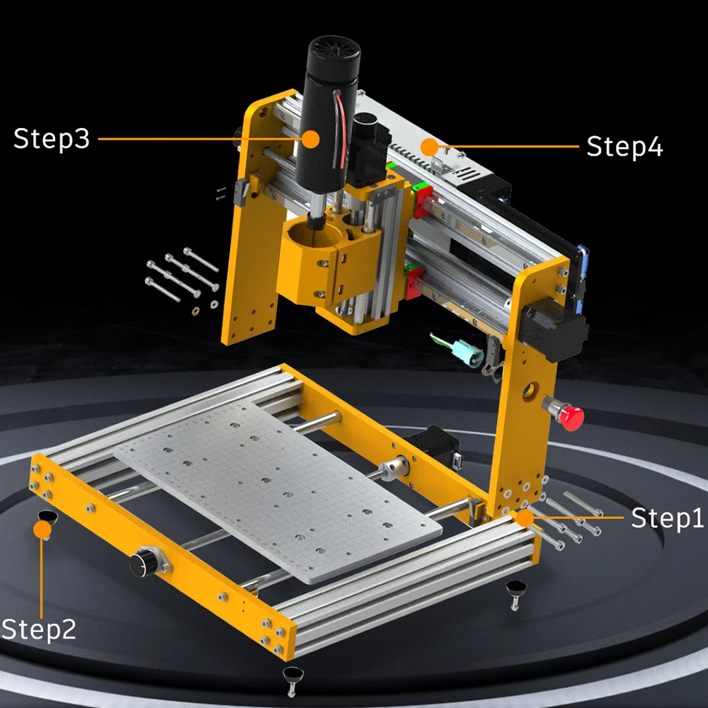 Linear Guide Rail Offline Aluminum Mini CNC Router 3018 Plus Engraving Machine 500W Spindle 5.5W 10W Laser PCB Milling Machine