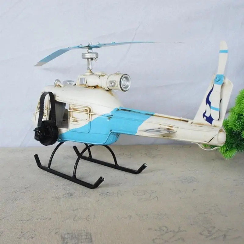 KX4B Home Decor Iron Helicopter Model Aircraft Children Room Decorations Kids Gift