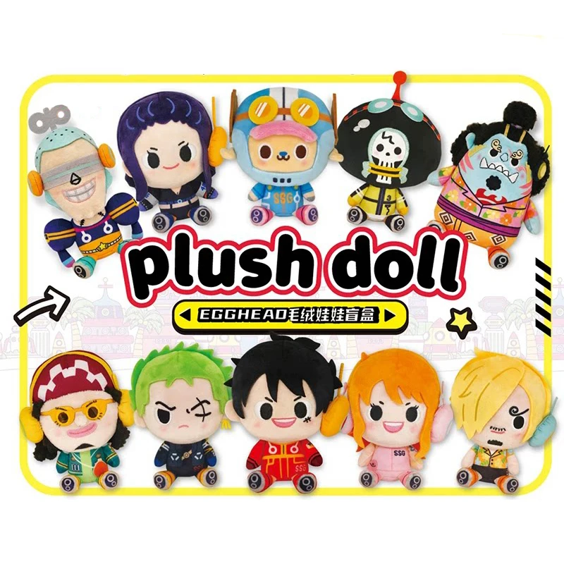 

One Piece Egghead Series Plush Blind Box Anime Dolls Luffy Zoro Brook Sanji Franky Stuffed Toys Mystery Box Soft Pendant Gift