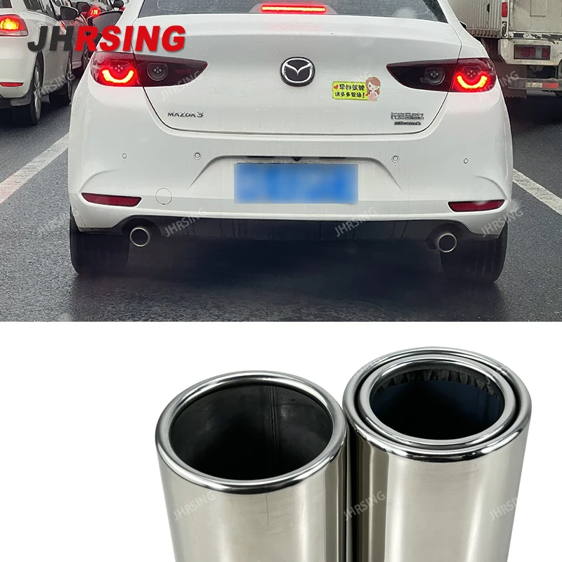 Sell Like Hot Car Silencer Steel Stainless Vehicle Chrome Exhaust Pipe Tip Muffler Trim Tail Tube For Car Motorcycle Accessorie