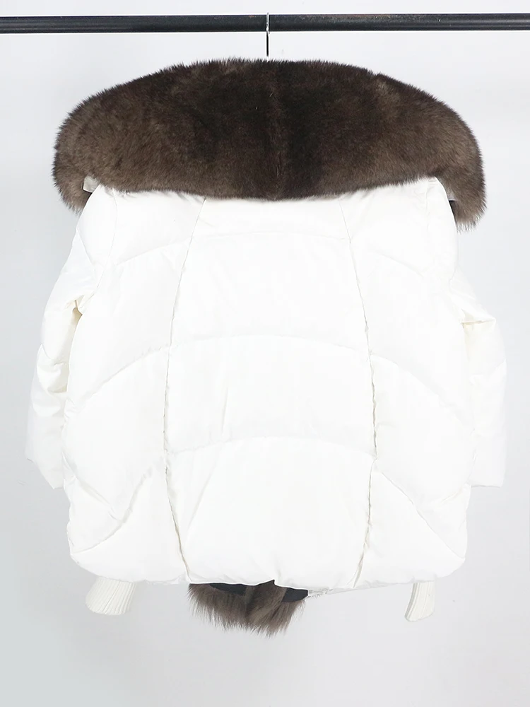 Lose Natürliche Echt Fox Pelz Kragen Mantel Dicke Neue Europäische Mode Weiße Ente Unten Jacke Winter Frauen Warme Luxus Oberbekleidung – Detail 5
