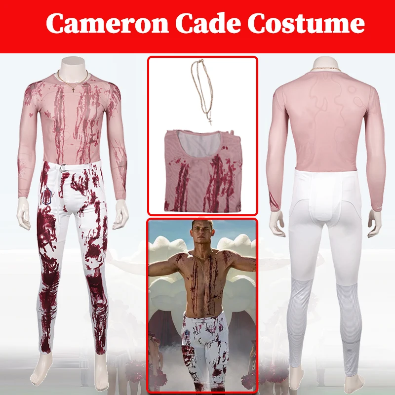 

Cameron Cade Cosplay Movie Him Costume Men Disguise Roleplayying Outfits Necklace Bloodstained Coat Halloween Party Suits
