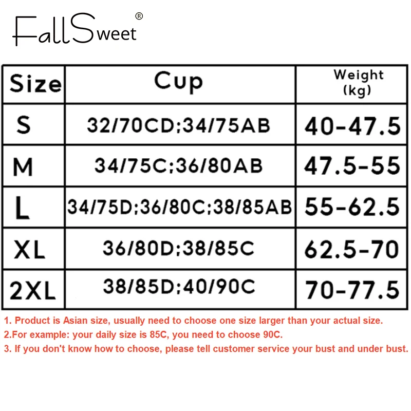 FallSweet المرأة خالية من الأسلاك إغلاق الجبهة الصدرية حجم كبير رفع Bralette مريحة ملابس داخلية جيدة التهوية مثير الإناث ينغيرييس