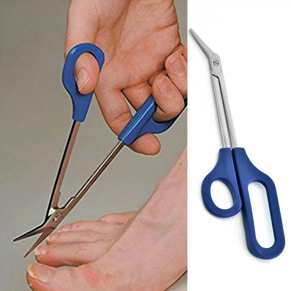 Toenail Scissor High Precision Cleaning Dirt Rust-Proof Easy Grip Long Handles Toenail Clippers for Adult