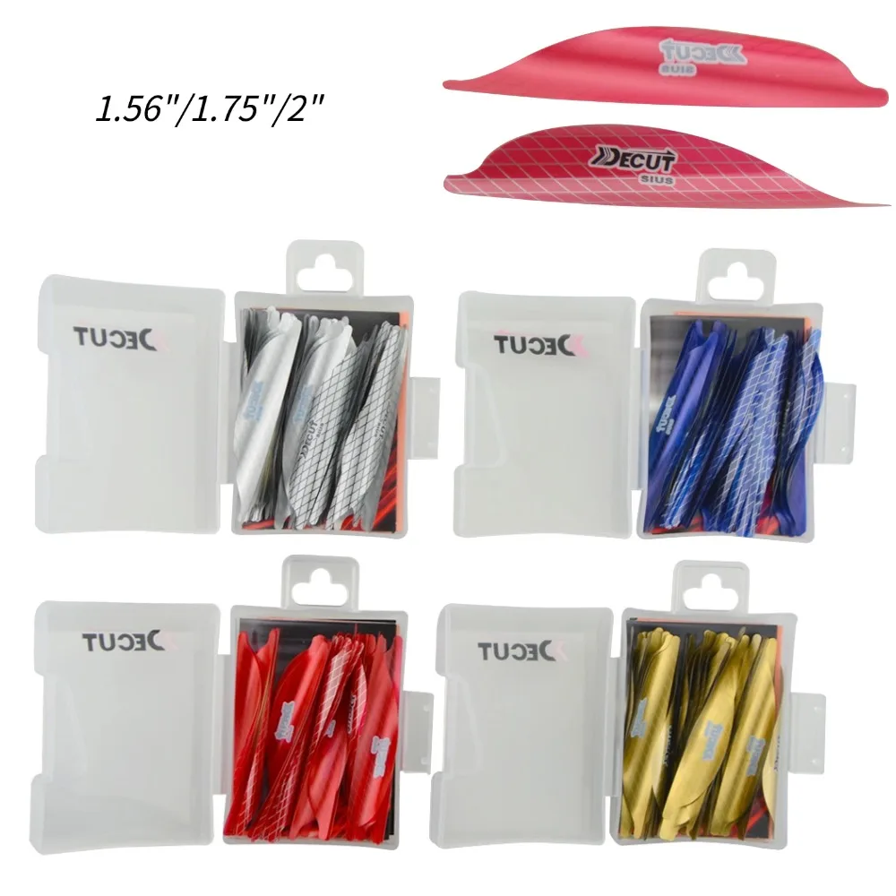

50pcs 1.56/1.75/2inch Archery Spin Vanes Right Wing Spiral Feather Archery With Sticker Tape Bow Shooting Hunting DIY Arrow Vane