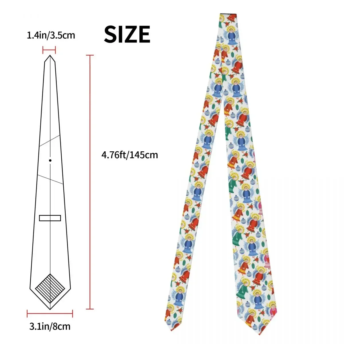 Casual Arrowhead Skinny Magical Christmas Angels Snowflakes Necktie Slim Tie For Men Simplicity  Party mal