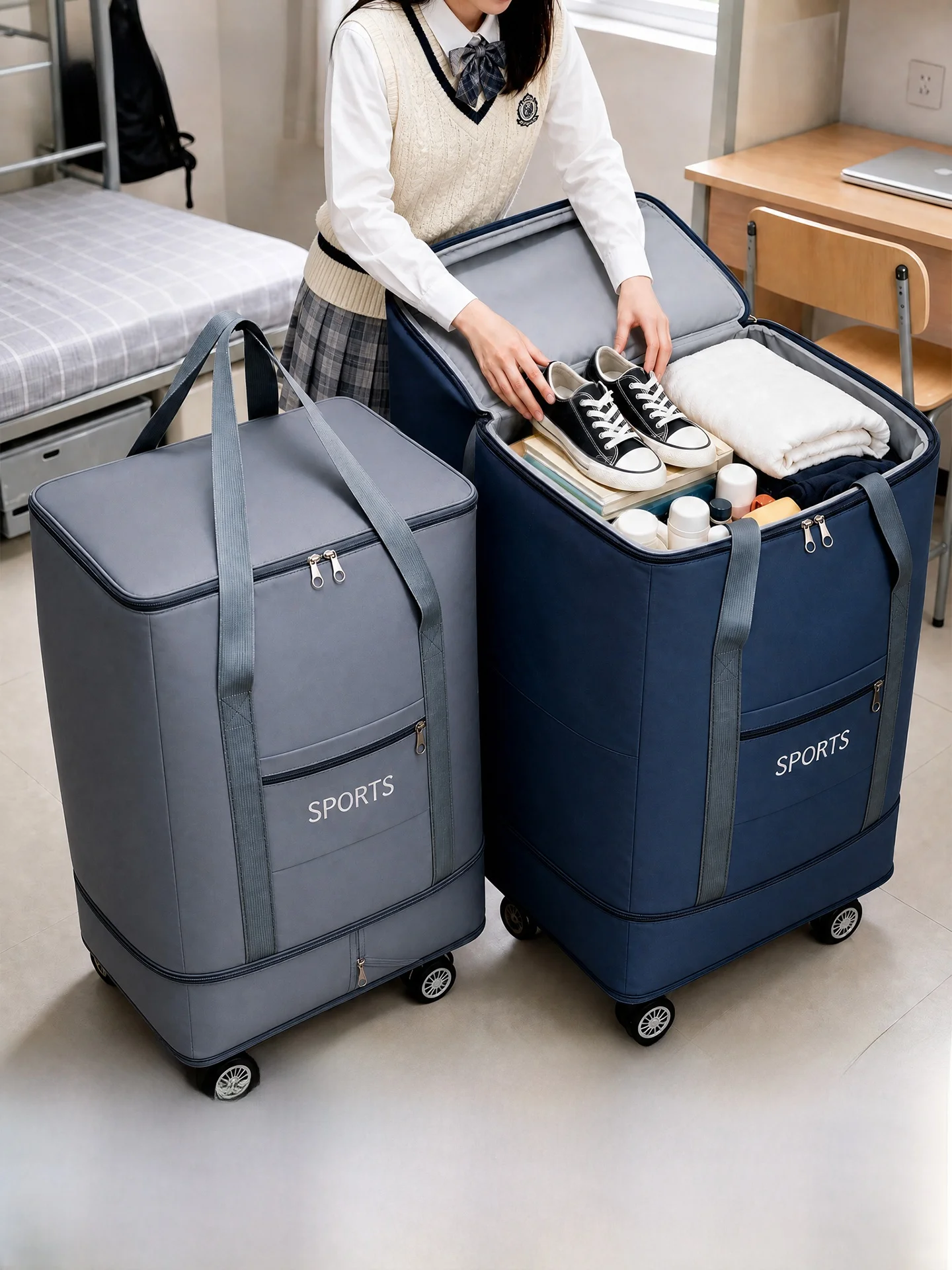 high-capacity-travel-bag-for-students-dormitory-luggage-with-wheels-mattress-quilt-pillow-packing-bag-short-trip-bag