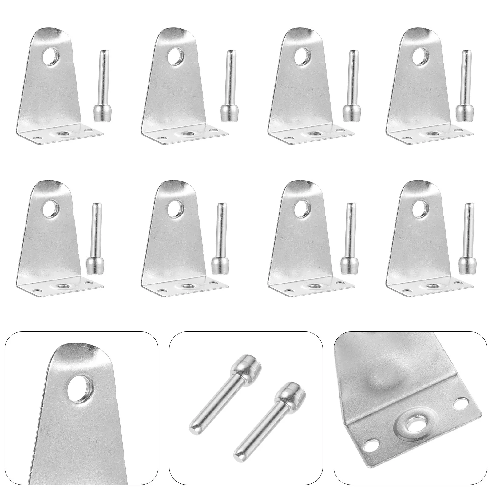8Sets Classic Stainless Steel Blind Brackets with Pin Bolts for Mini Blinds Fixing Strong Lightweight Easy Install Home