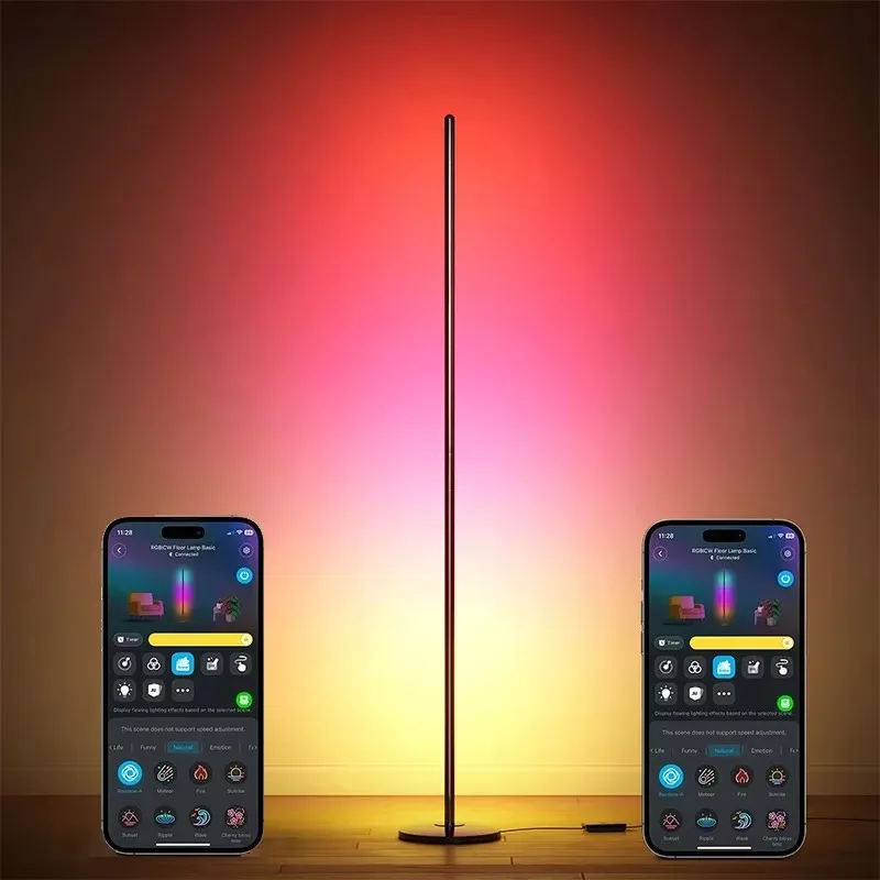 Modern High Precision Aluminum LED Floor Lamp Living Room Bedroom Upright Room Corner Creative Atmosphere Long Strip Adjustable