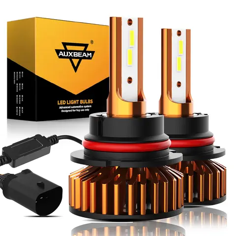 AUXBEAM 52W 10000LM LED HeadLight Bulbs H4 H7 H11 9005 9006 Car Fog Light Bulbs 6500K Cool White F2 Series Head Lamp Bulbs
