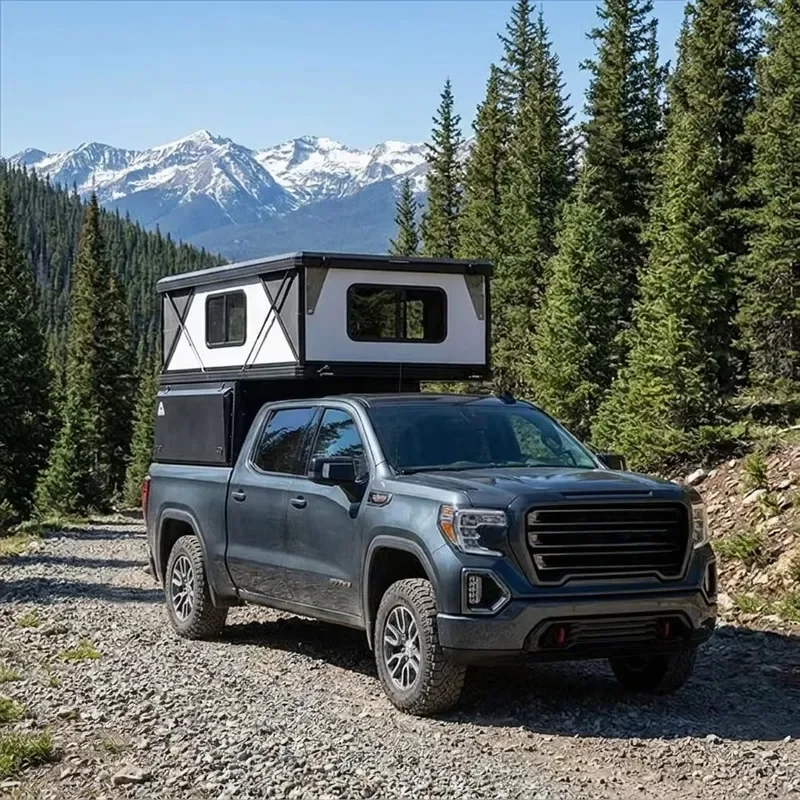 Pop up BakkieTent Aluminum Pickup Truck Camper Camping Hard Shell Pickup Truck Tent with Canopy for Ford F150