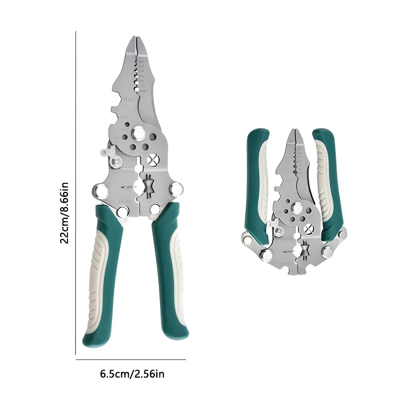 المهنية كهربائي متعدد الوظائف سلك متجرد ذو طيات ، 16 في 1 سلك الفاصل سلك لف كماشة العقص كماشة أداة اليد