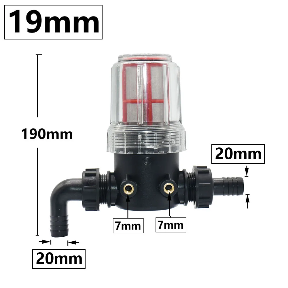 Transparent 60 Mesh Fine Filtration Filter w/ 19mm 25mm Barbed Connector Garden Irrigation Filter Agriculture Tools