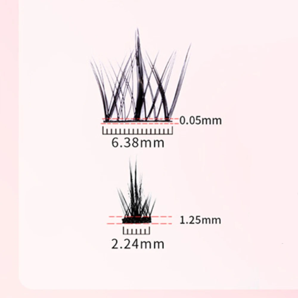 8 rzędów ultracienkich, długich rzęs w kępkach, naturalne, gęste, w stylu japońskiej grupy dziewczyn, do samodzielnego nakładania, narzędzie do makijażu.