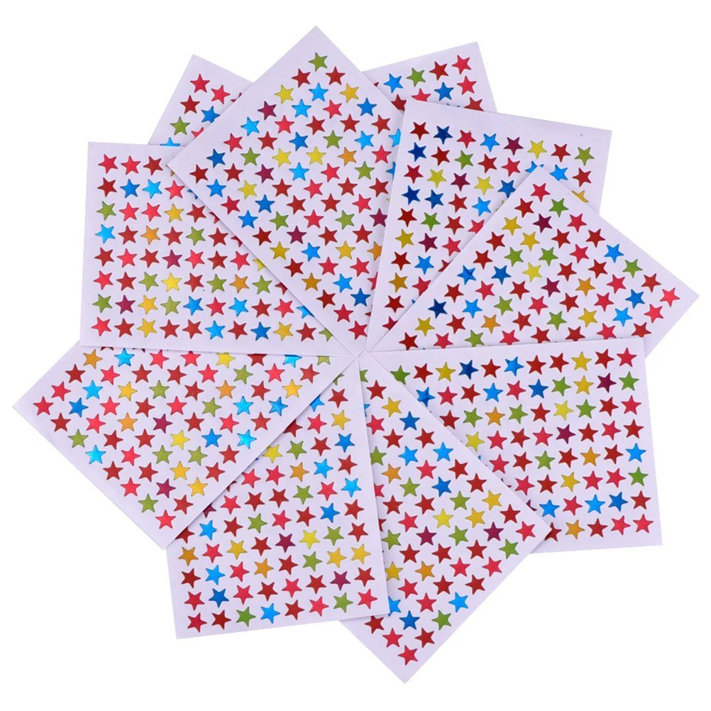 

10pcs Star Stickers Labels Reward Adhesive Labels For Kids Bar Diy Tracking Charts Incentive Pads Spotlight Success