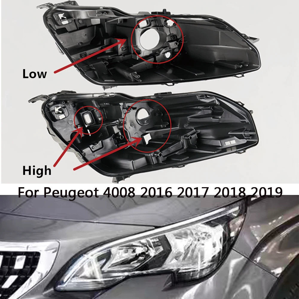 

For Peugeot 4008 2016 2017 2018 2019 Headlight Base Headlamp House Car Rear Base Auto Headlight Back House