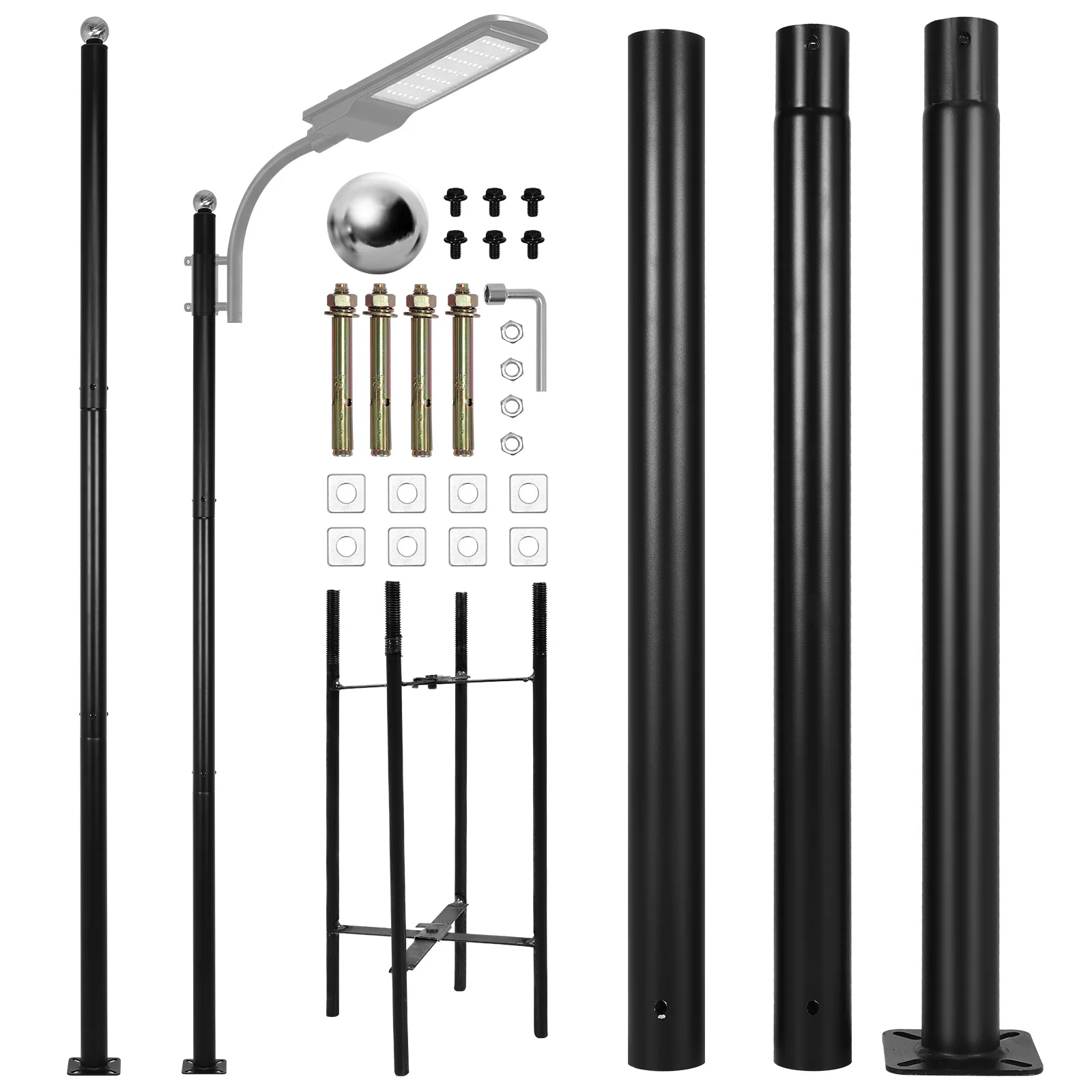 

Металлические дорожные столбы высотой 10 футов с основанием из арматурной сетки, прямые, 3-метровые, устойчивые к погодным условиям, для улиц, парковок и парков