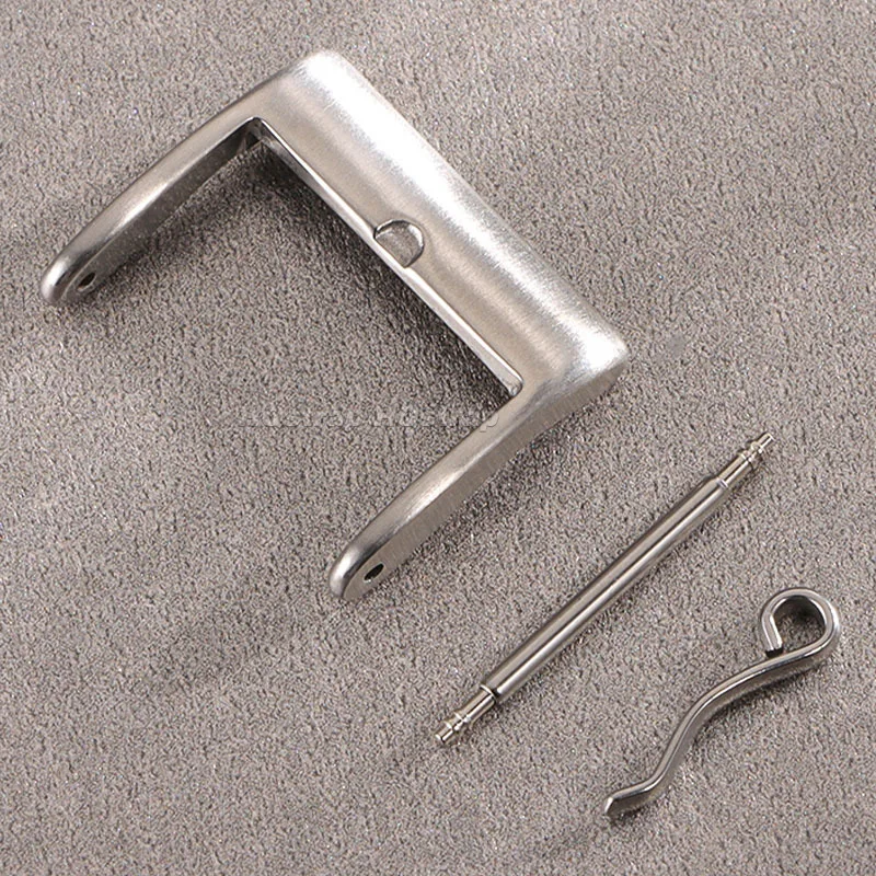 Пряжка из нержавеющей стали 304, 16 мм, 18 мм, ремешок для часов, металлическая застежка, кожаный силиконовый браслет, универсальная замена, матовая квадратная кнопка