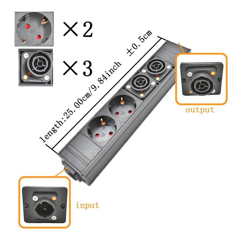 NAC3FPX NAC3MPX EU PDU Stekkerdoos Schuko Powerlink box audio 3P luchtvaart EU-aansluiting 1-12AC